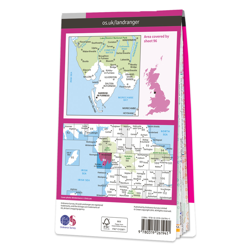 OS Landranger Map 96 - Barrow-In-Furness and South Lakeland-1